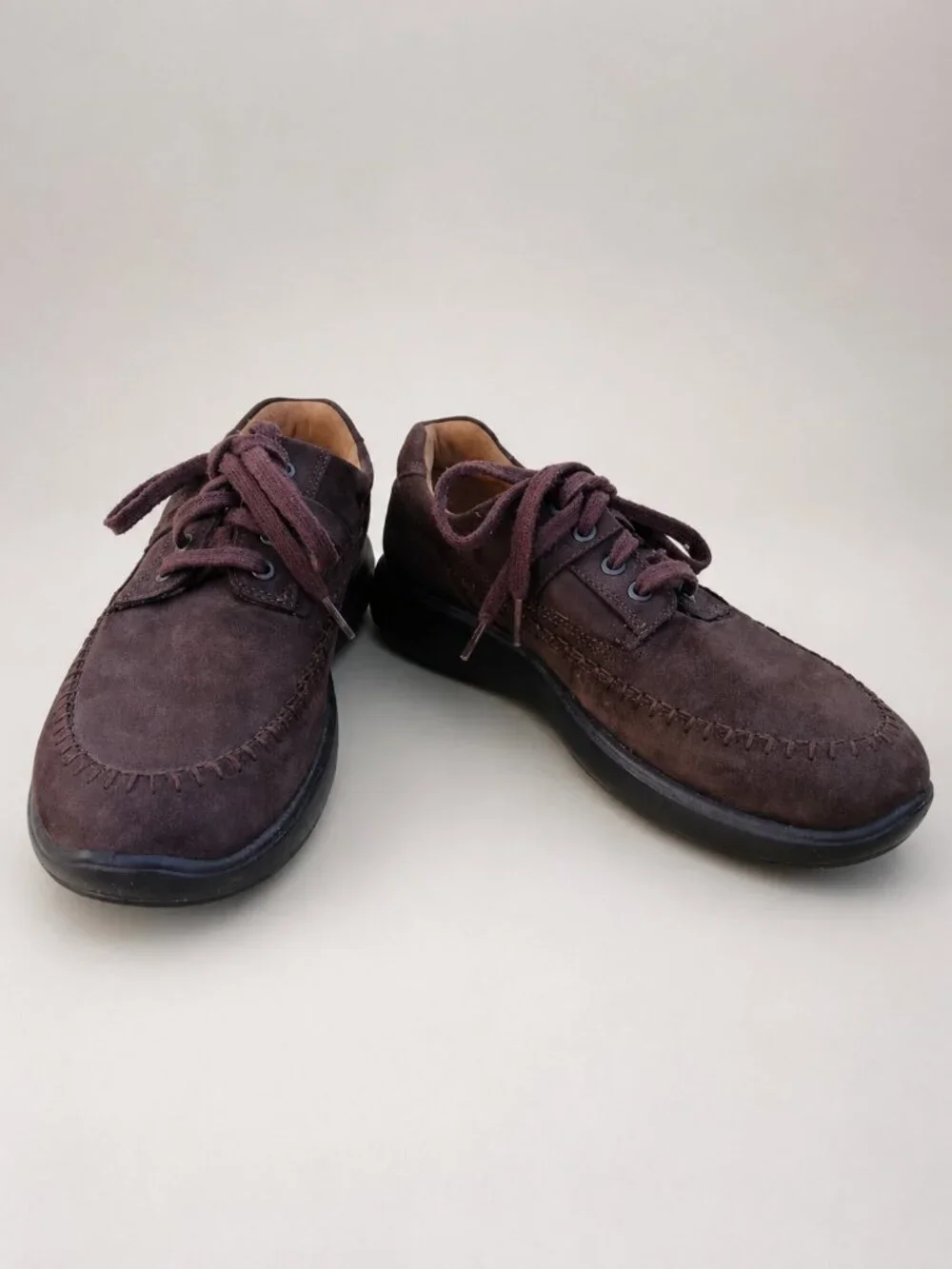 ECCO Men’s Brown Nubuck Moc Toe Comfort Lace-Up Shoes EU 42 US 8–8.5